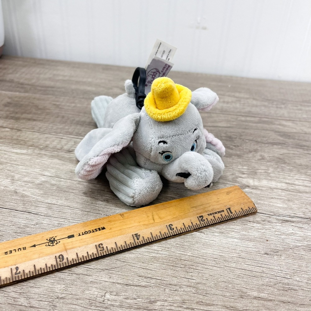 Disney Scentsy Buddy Clip Dumbo Elephant Plush Backpack Clip Gray Yellow Hat - Picture 14 of 14